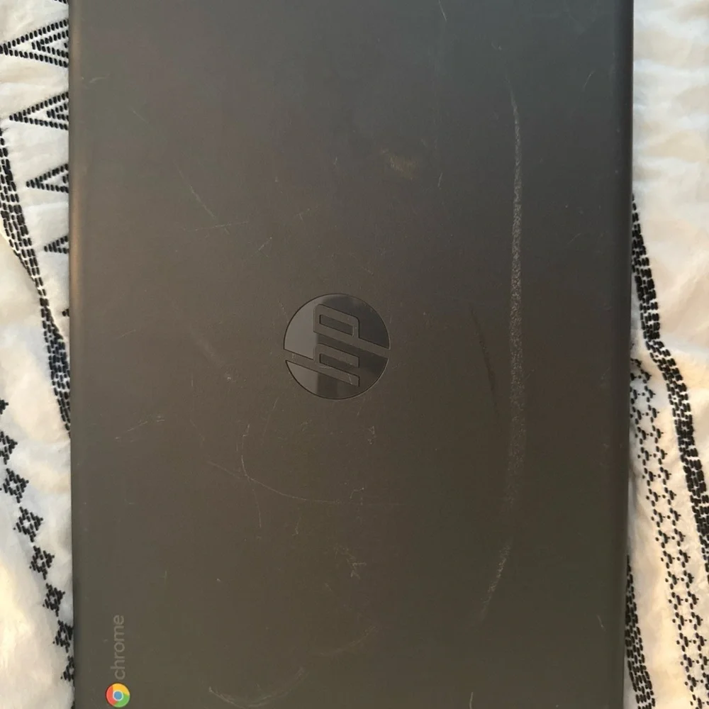 HP Gray Laptop with Slim Design and QWERTY Keyboard